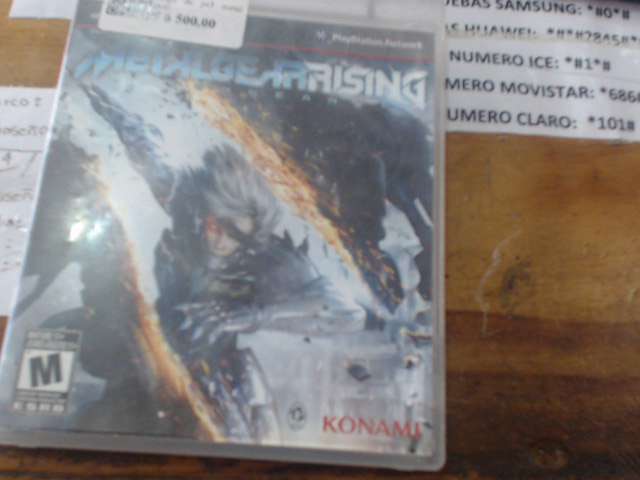 Precio 6 500,00 metal gear rising juego ps3