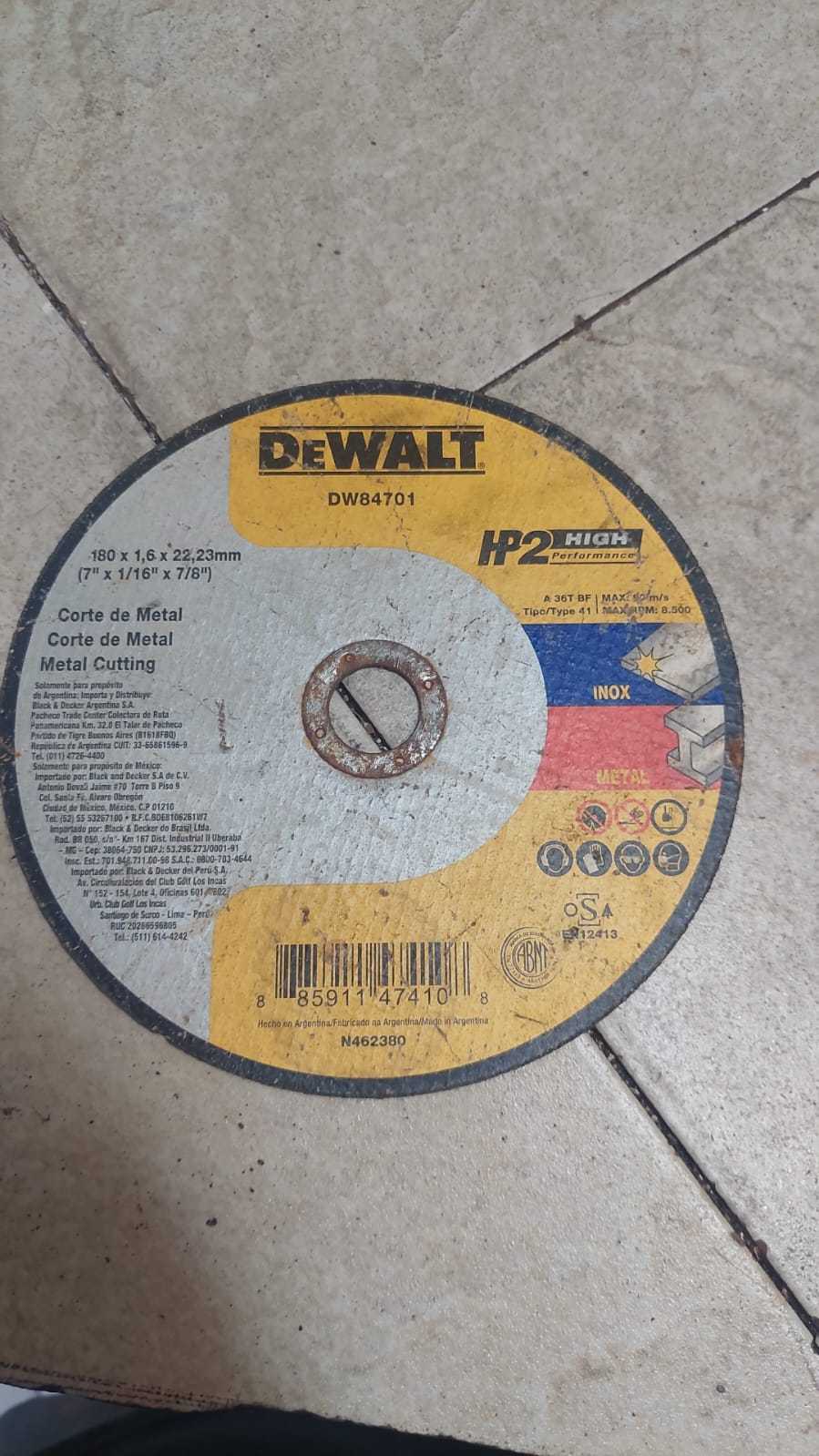 Precio 2 200,00 dewalt  Disco Corte 7 pulgadas