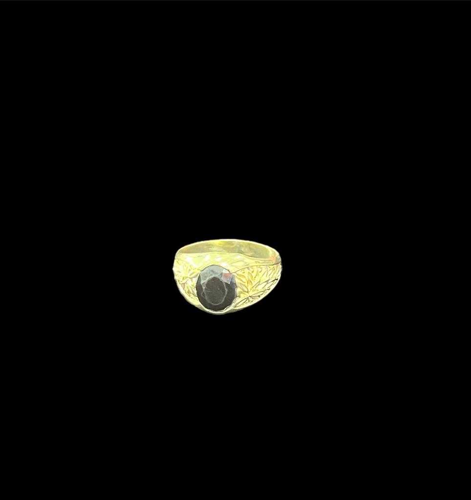 Precio 244 000,00   Anillo zirconia negra, detalle de hojas talla 12