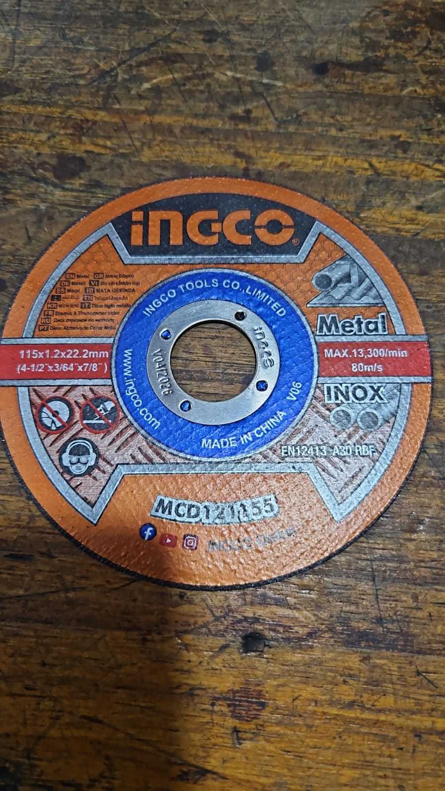 Precio 1 000,00 ingco  Disco corte 4.5 pulgadas