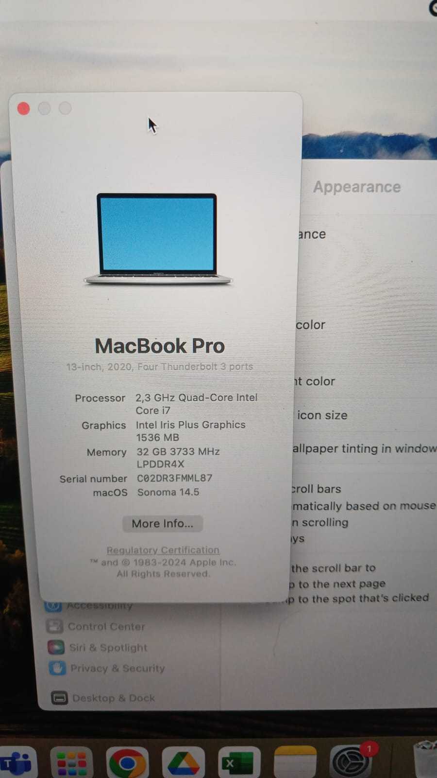 Precio 330 000,00 apple a2251 macbook  pro 2020 core i7  32gb ram  512 gb ssdd con cargador  ciclos de carga 98