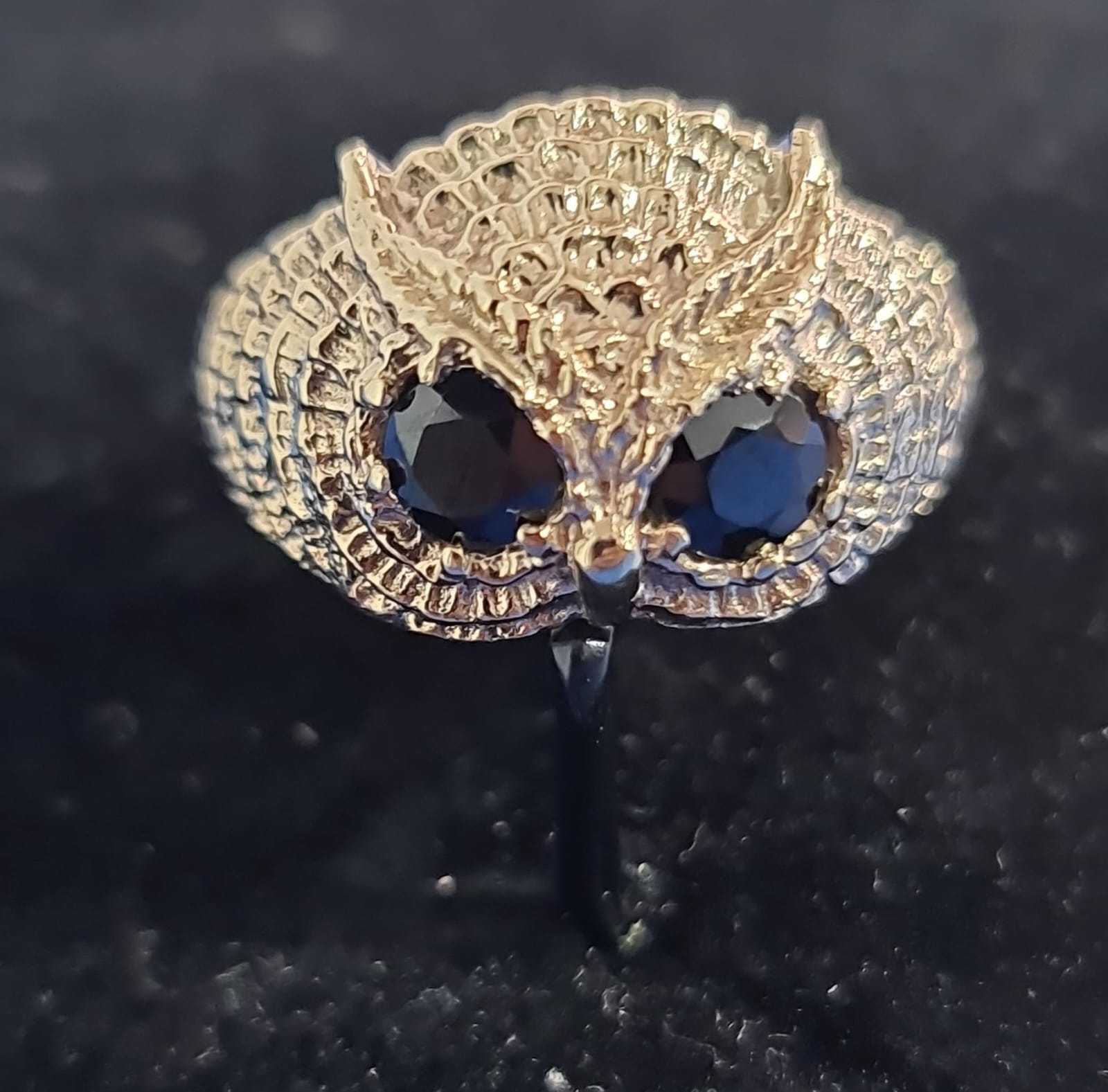 Precio 132 500,00   ANILLO BUHO GRANDE, CIRCONIAS NEGRAS
