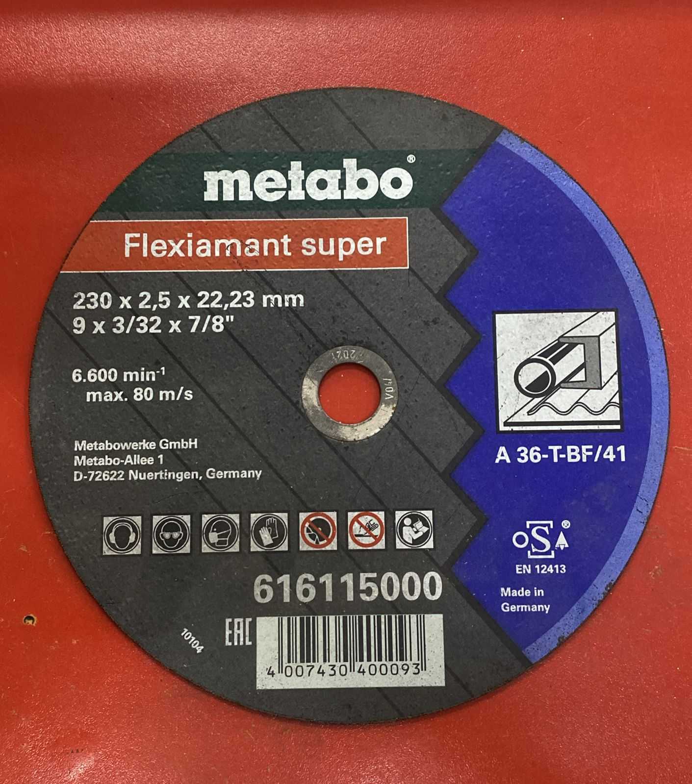Precio 1 200,00 Metabo  Disco de 9 pulgadas para metal
