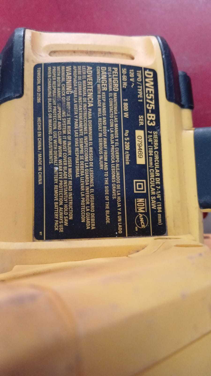 Precio 85 000,00 Dewalt dwe575 b3 sierra circular 7 14 1800w