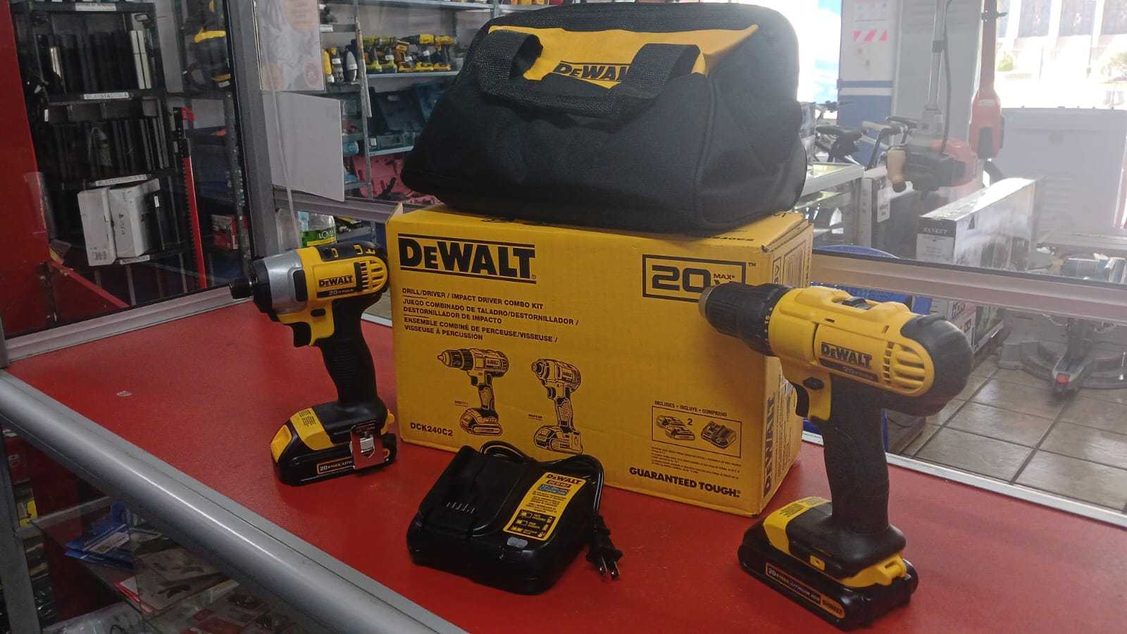 Precio 160 000,00 dewalt dck240c2 Kit taladro y atornilladora inalambricos con 2 baterias 20v   cargador y bolso