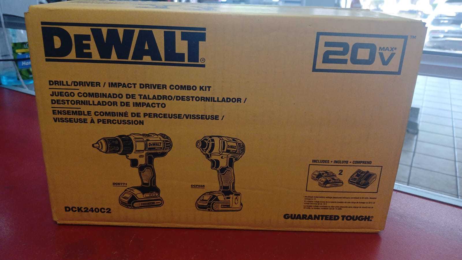 Precio 160 000,00 dewalt dck240c2 Kit taladro y atornilladora inalambricos con 2 baterias 20v   cargador y bolso