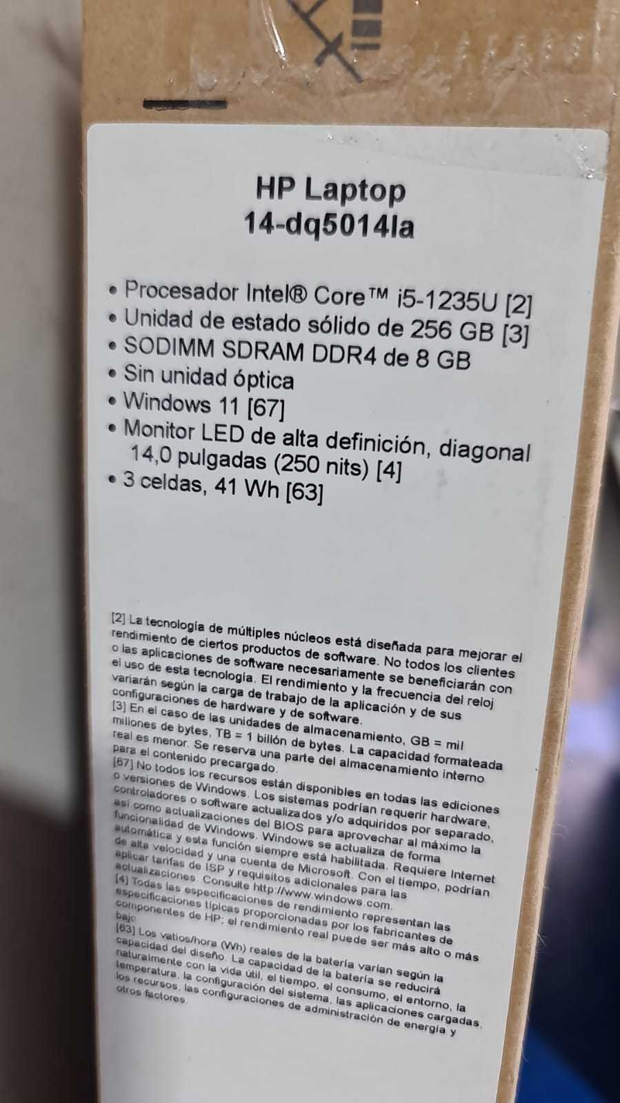 Precio 175 000,00 HP 15 1235U LAP TOP 256 ROM 8 RAM 128 MB GRAFICOS CORE I5 GENERACION 12