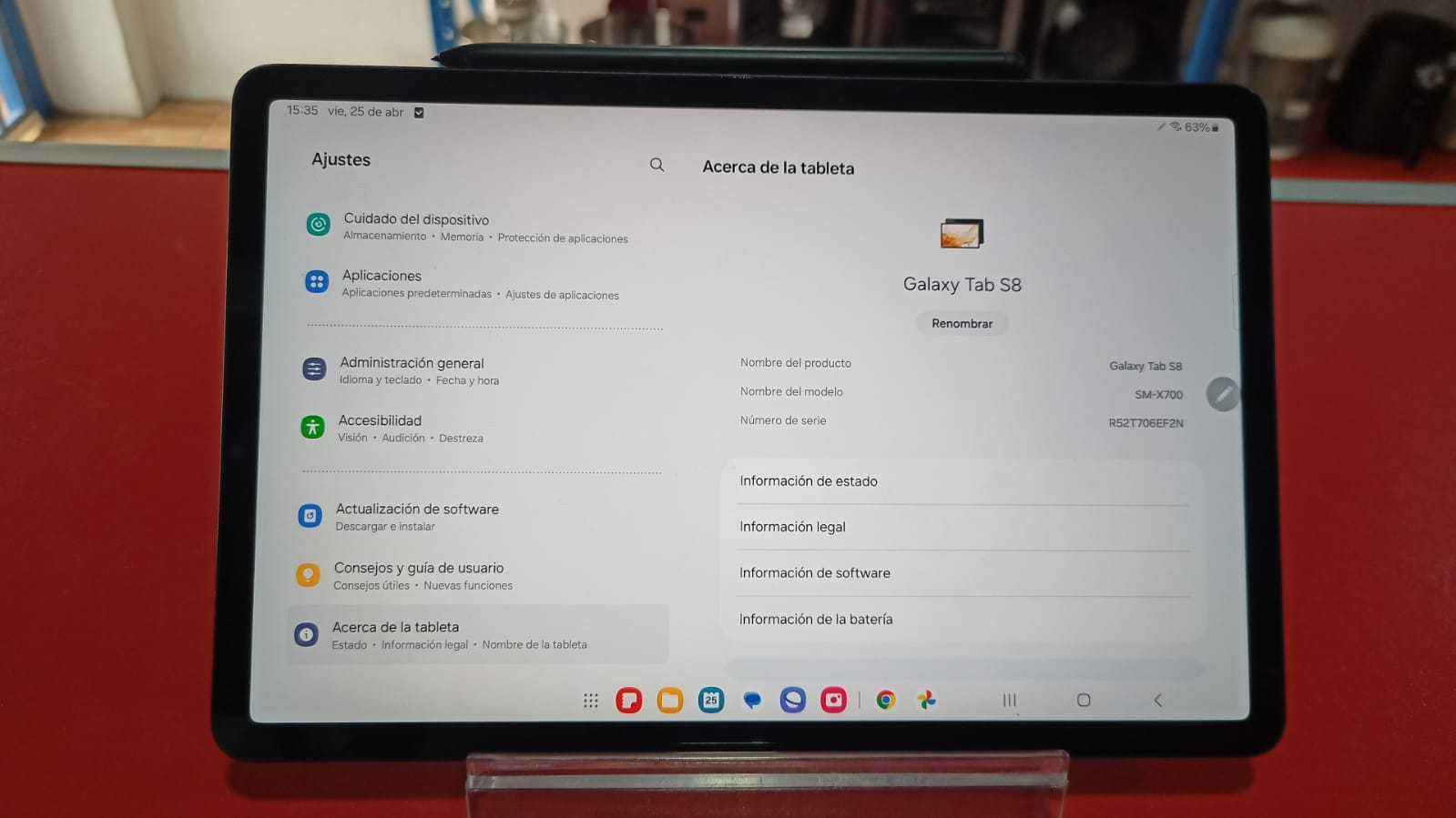 Precio 240 000,00 SAMSUNG GALAXY TAB S8 TABLET SAMSUNG GALAXY TAB S8 128 GB 8 RAM SIN CARGADOR CON LAPIZ NO SIM