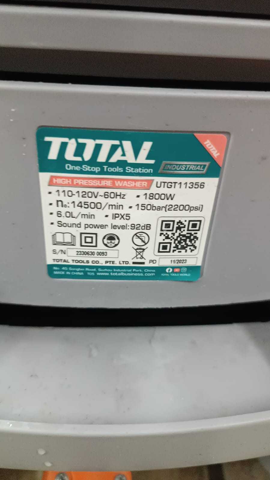 Precio 65 000,00 Total UTGT11356 Hidrolavadora Total de 2200 PSI Modelo UTGT11356
