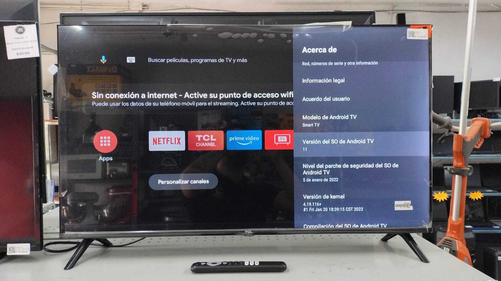 Precio 110 000,00 TCL 40S5400A Pantalla 40 TCL 40S5400A FullHD con control y patas