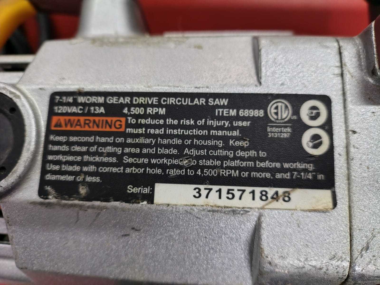 Precio 50 000,00 Chicago Electric 68988 Sierra Circular De Transmision Chicago Electric 68988 Rojo 7-14