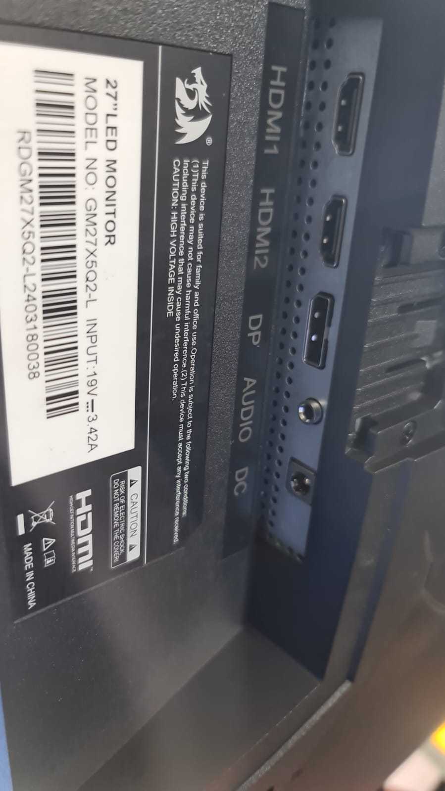 Precio 75 000,00 REDDRAGON GM27X5Q2-L MONITOR 27 PULG HDMI Y DISPLAY PORT  GAMER RESOLUCION 2560X1440 240HZ IPS