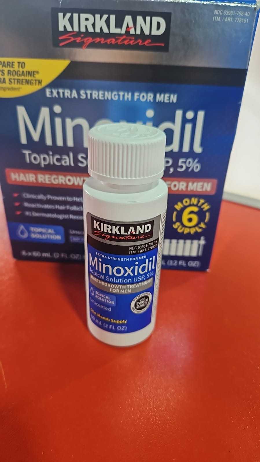 Precio 7 000,00 KIRKLAND  Minoxidil - Solución tópica al 5% extra fuerte, tratamiento para el crecimiento del cabello para hombres