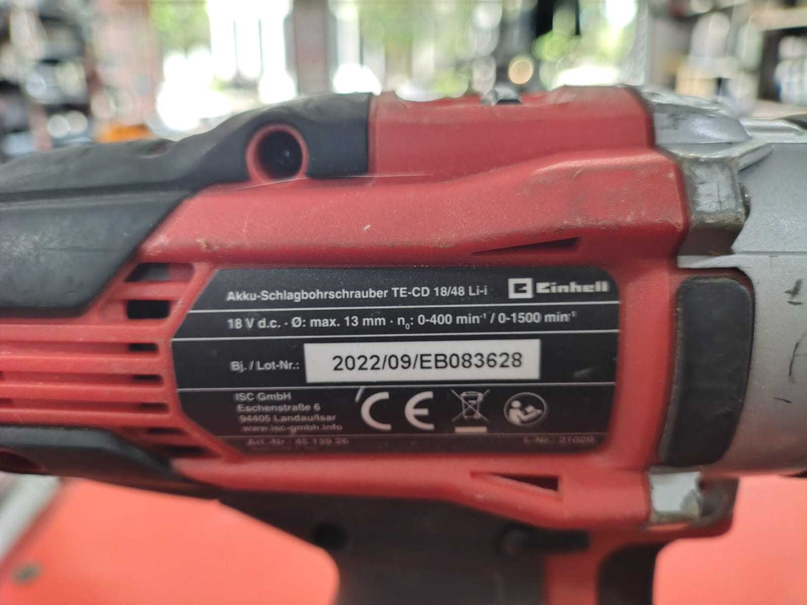 Precio 55 000,00 Einhell TE-CD 1848 Taladro Percutor Inalámbrico 18 V 48 Nm 13 Mm TE-CD 1848 Li-i-Solo Einhel con  cargador y bateria
