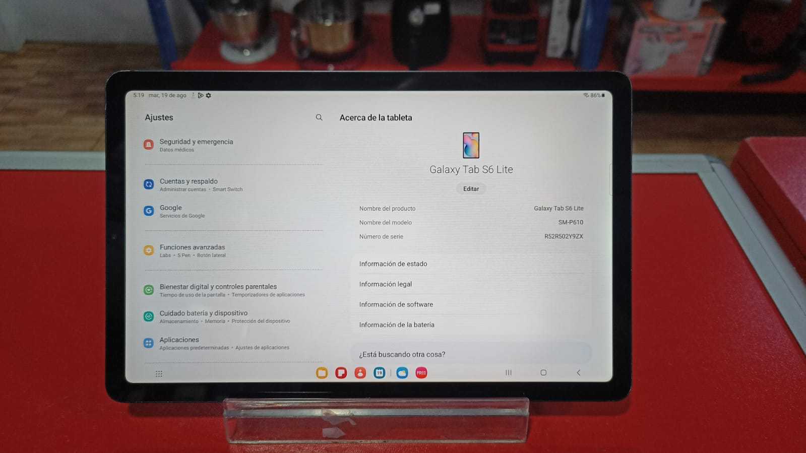 Precio 80 000,00 SAMSUNG GALAXY TAB S6 LITE TABLET SAMSUNG GALAXY TAB S6 LITE 64 GB 4 RAM SIN CARGADOR NO SIM