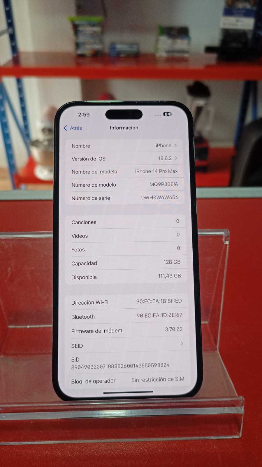Precio 300 000,00 APPLE iPhone 14 Pro Max iPhone 14 Pro Max 128 GB batería 86  en caja