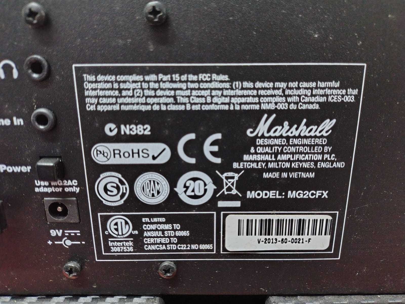 Precio 50 000,00 MARSHALL MG 2FX Amplificador Guitarra Eléctrica MARSHALL MG 2FX en caja