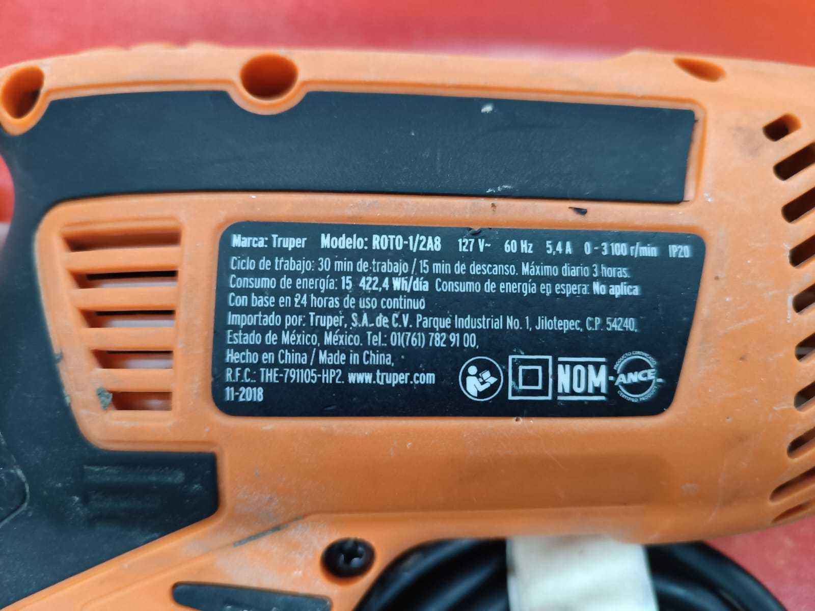 Precio 20 000,00 TRUPER ROTO-12A8 TALADRO 12 750W PRO ROTO-12A8 TRUPER