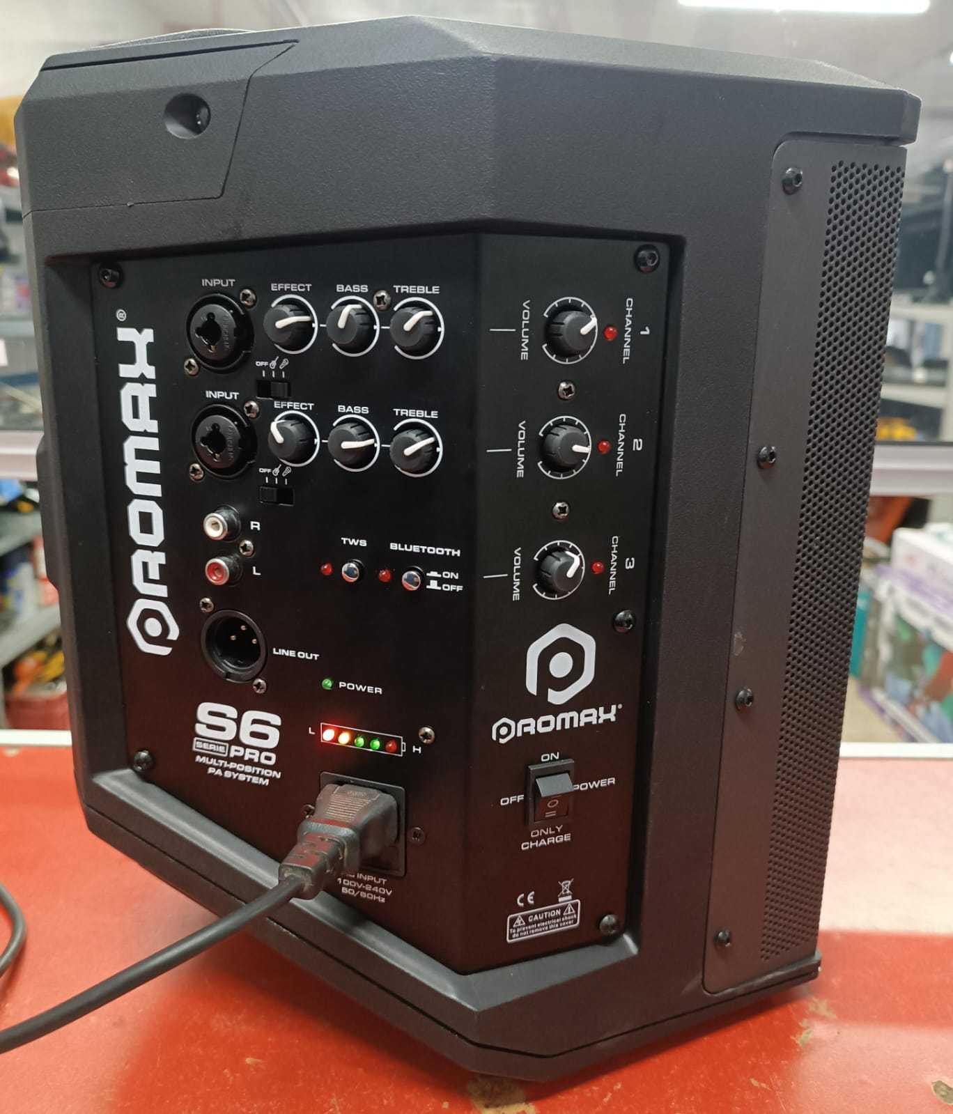 Precio 220 000,00 PROMAX S6 PRO PARLANTE AMPLIFICADO PORTATIL 6.5 PROMAX S6 PRO con cable de carga
