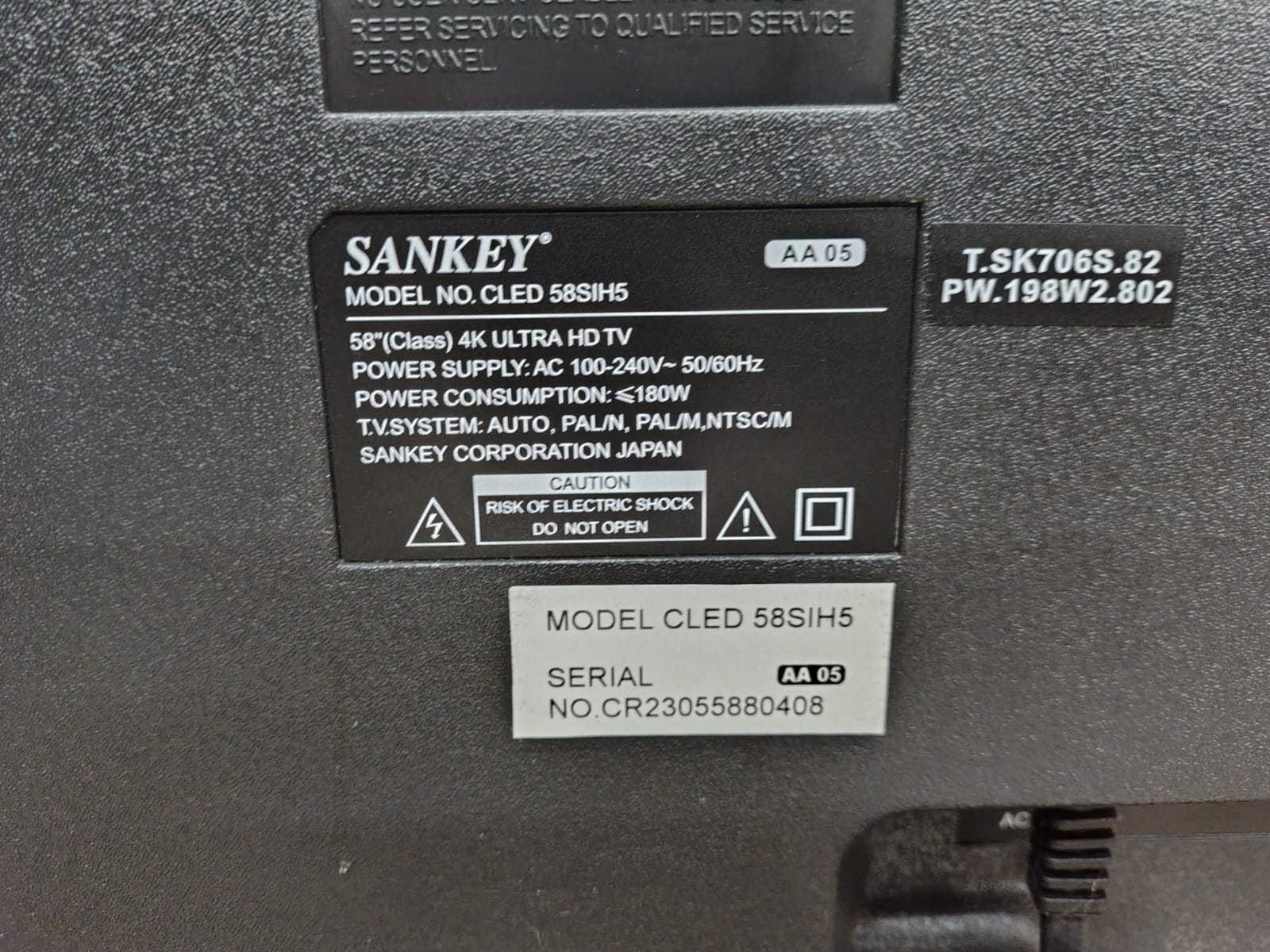 Precio 250 000,00 Sankey 58SIH5 Pantalla Smart TV Sankey 58SIH5 LED 58 4K con patas (sin los tornillos) y control sin tapa
