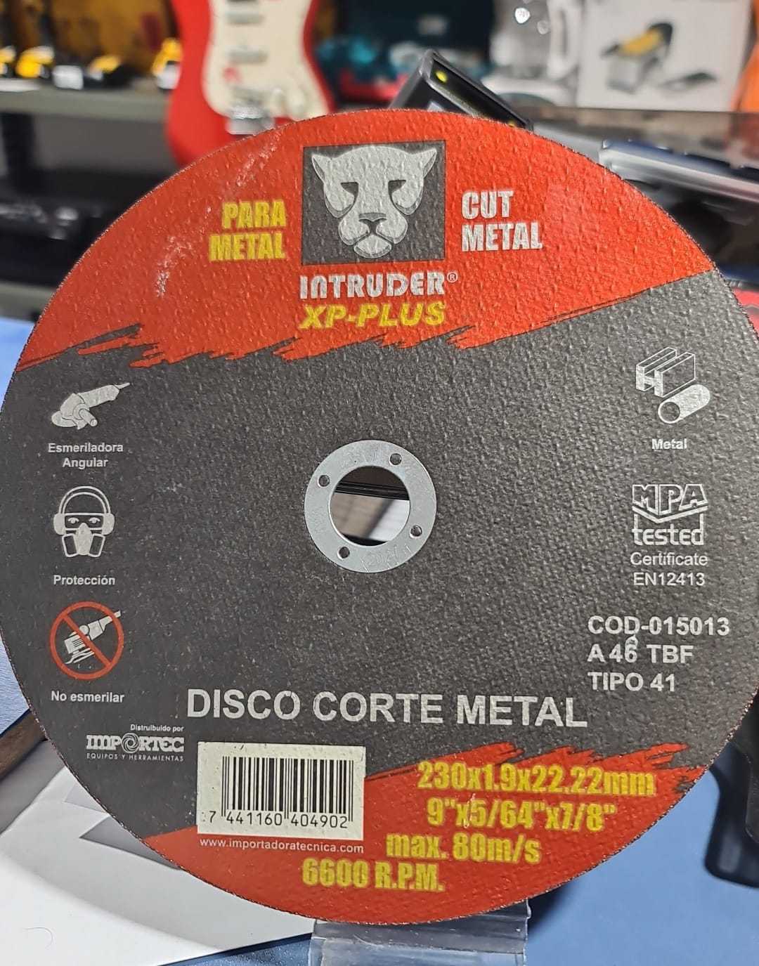 Precio 1 500,00 INTRUDER  DISCO DE CORTE  METAL 230X9X22322MM
