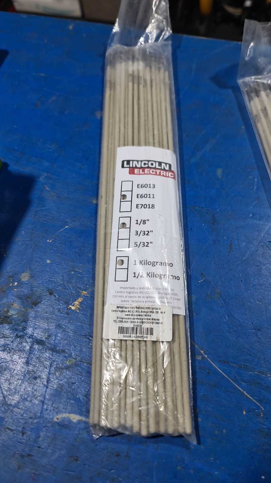 Precio 3 500,00 LINCOLN E6011 SOLDADURA 1 OCTAVO  1 KILO
