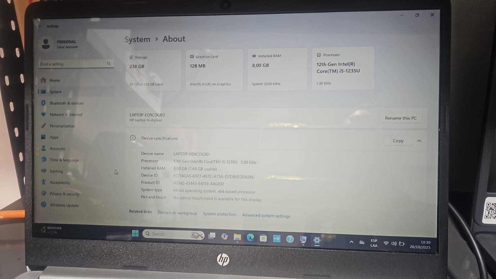Precio 175 000,00 HP 15 1235U LAPTOP i5 12th 8gb ram 250 SSD