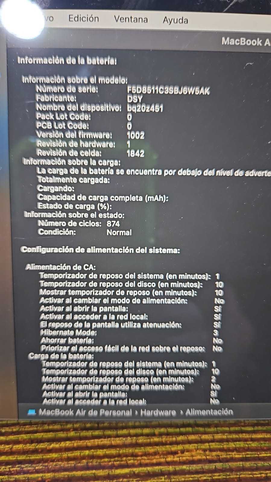 Precio 145 000,00 APPLE MACBOOK AIR 2018 MACBOOK 2018 I5 CARGADOR ESTUCHE 874 ciclos